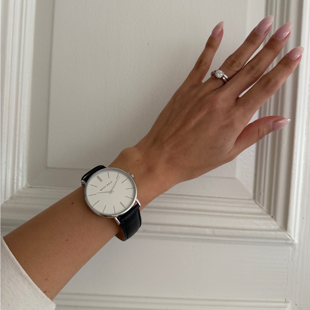 Marc Bale Men’s or Women’s Silver and Black Watch